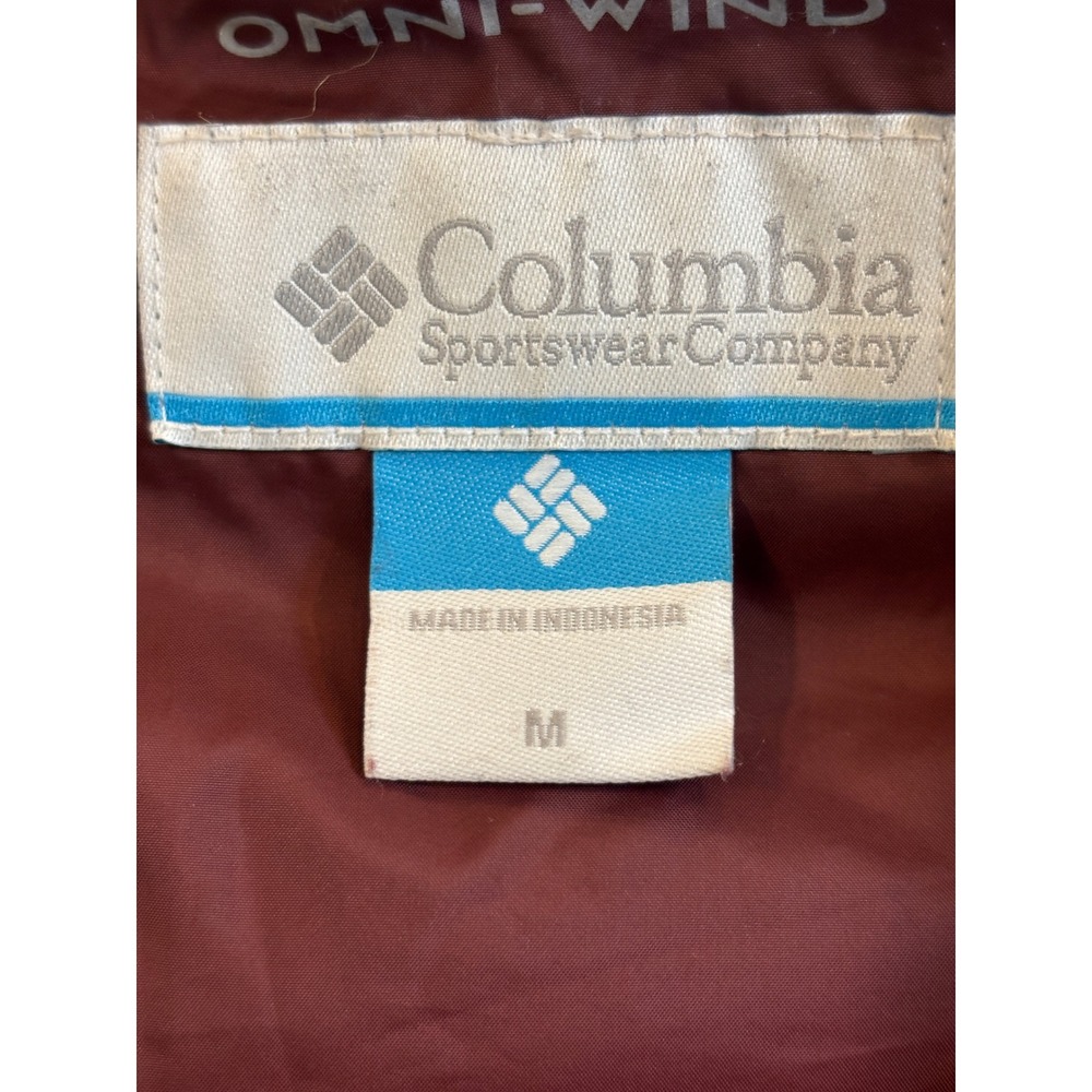Columbia Omni-Wind Softshell Jacket Womens Medium Maroon Fleece Lined Hooded - Picture 3 of 5